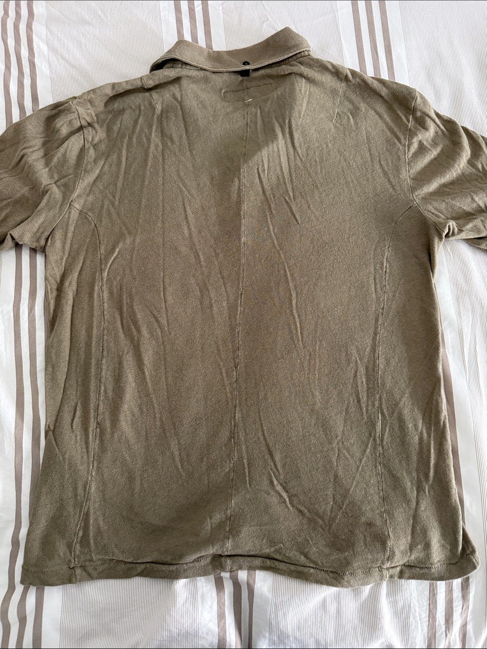 100% Cotton rag & bone Pale Olive Green Men’s Polo T-Shirt - Picture 3 of 8